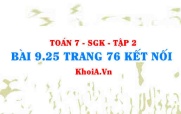 Bài 9.25 trang 76 Toán 7 Kết nối tri thức Tập 2